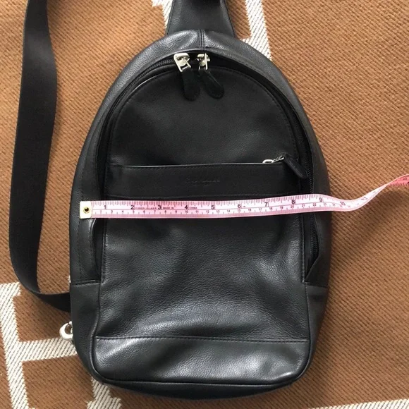 Coach Black Leather and Mesh Metropolitan Sling Backpack